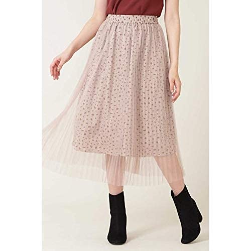 Jill by Jill Stuart Women's Pleated Tulle Floral Skirt, Leopard Print, 125-9220026, Japan, Free Size