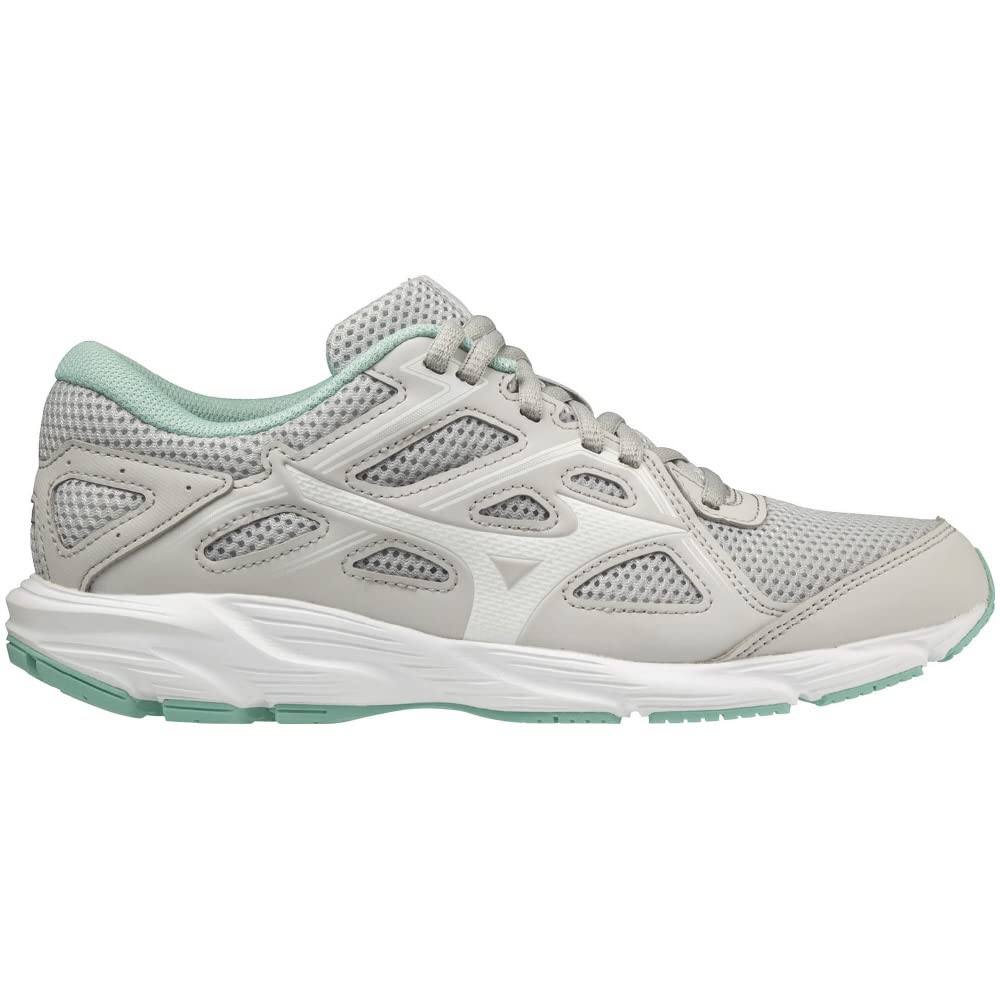 Mizuno Maximizer 25 Running Shoes, Women's, Gray x White x Light Green, Size 22.5 cm, 3E, for Commuting, School, Jogging, and Exercise