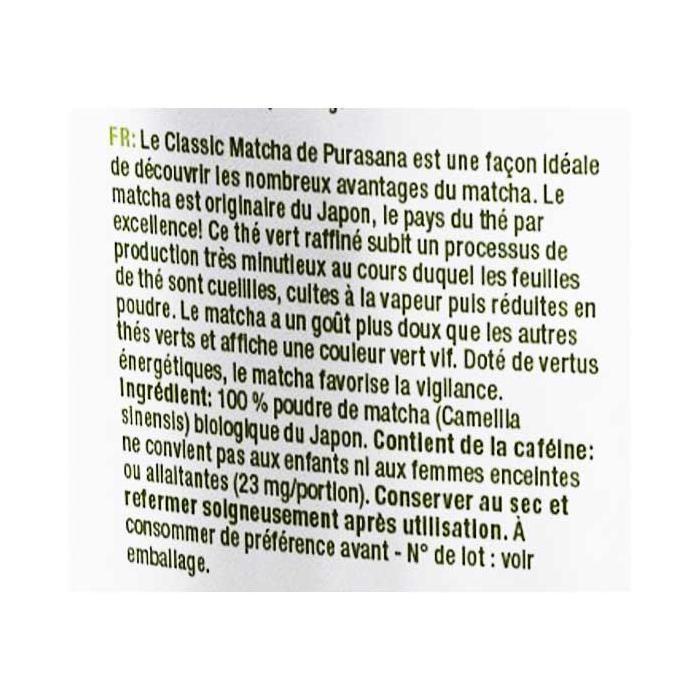 Purasana Matcha Classico Polvere Bio 75g