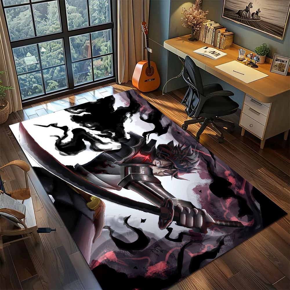 Black Clover Printed Rug Carpet Non Slip Washable Floor Mat for Gamer Room Large Area Rug Home Decor Bedside Carpet -xia01