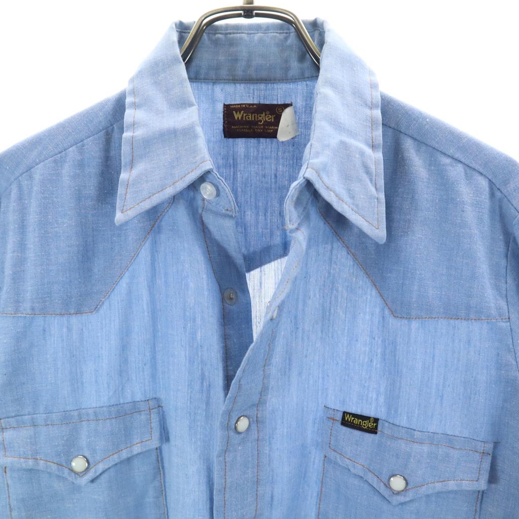 Wrangler 80s Vintage Made in USA Long sleeve Western shirt S blue Men's Used