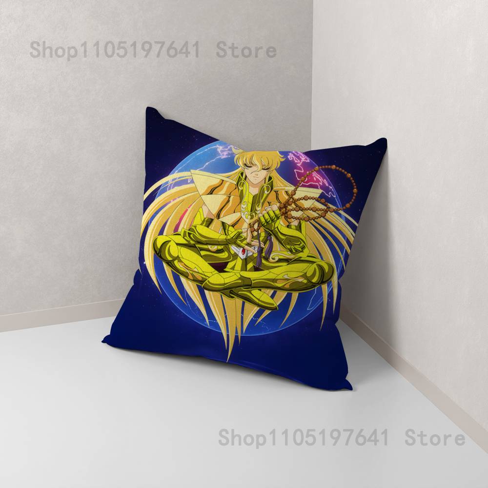 Saint Seiya Virgo Shaka Pillow Case Cute Cartoon Anime peripheralsBedroom Sofa Decorative Cushion Cover Soft Cushion Cover