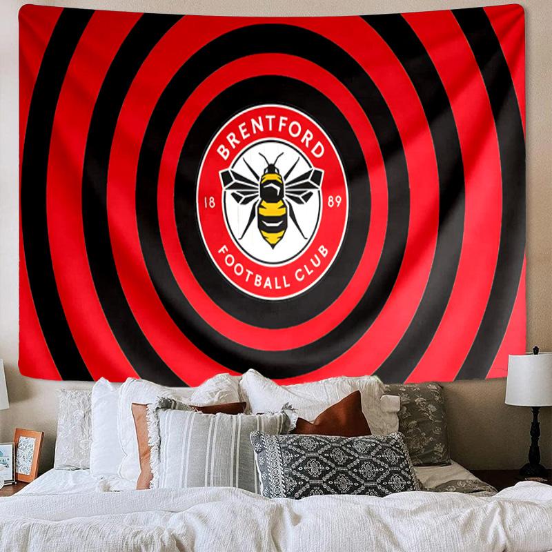 1PC Brentford Football Club Crest Tapestry, Unique Design Tapestry, Wall Decor for Bedroom,Livingroom, Playroom,Heartwarming Fan Holiday Gifts