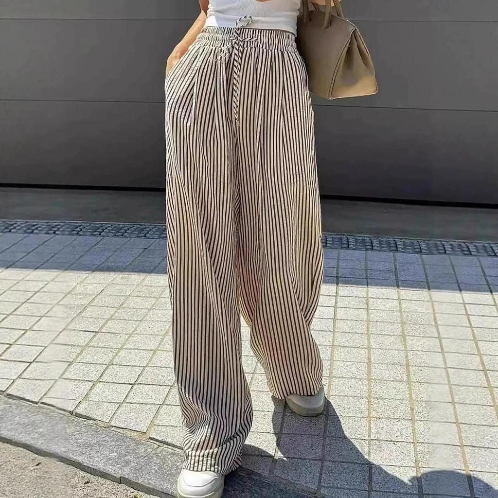 Striped Casual Long Pants - 2025 European & American Women's Fashion