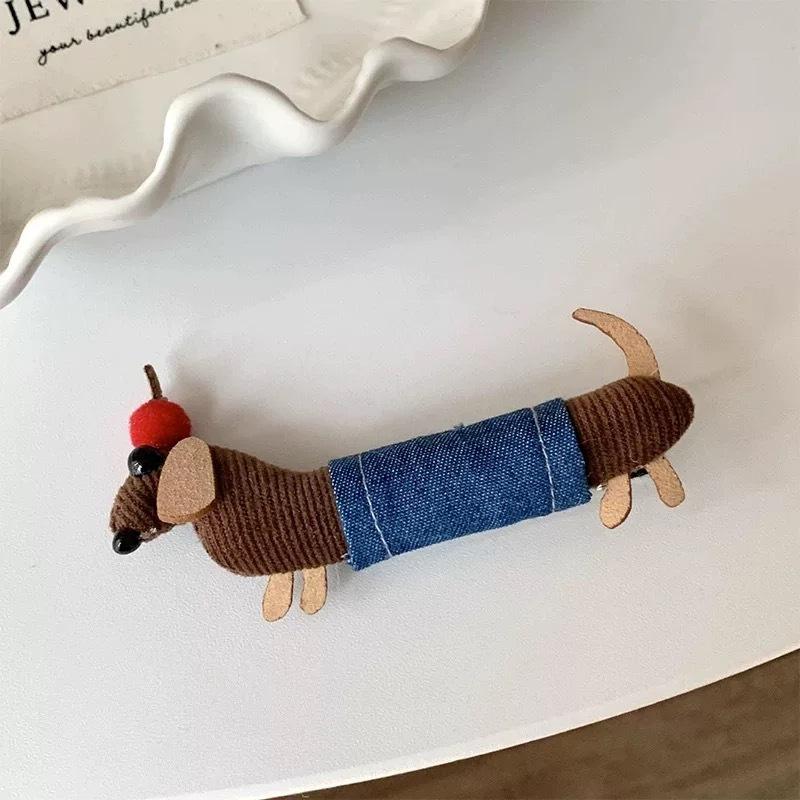 Funny Dachshund Hair Clip Hairbands Women Girls Cute Kawaii Hair Clip Bangs Side Hairpin Hair Styling Barrettes for Women Girls