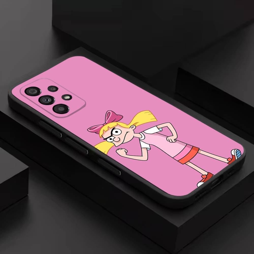 Hey Arnold Helga Cool Phone Case For Samsung S 9,10,21,30,22,23,24,25,26,Ultra,Plus,Lite,FE,4,5G Black Soft Case