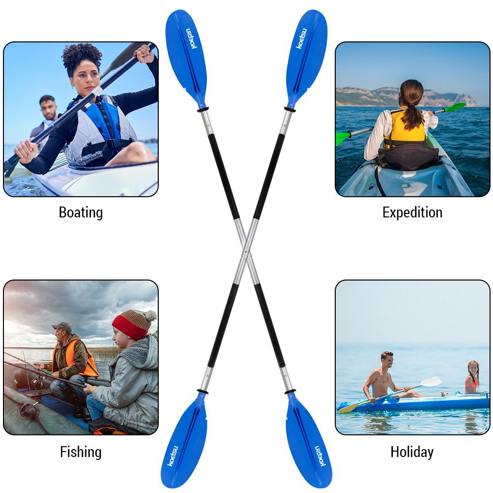 Four Sections Detachable Adjustable Kayak Paddles Aluminum Alloy Shaft Paddle Double Head Paddle
