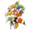 Parrot Bird Toys Pet Bird Chew Toy Suspension Hanging Bridge Chain Block Knots Tearing Toy Multicolored Rattan Ball Cage Decor