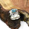 Blue Copper Turquoise Oval Gemstone Solid 925 Sterling Silver Spinner Band Handmade Designer Ring Unisex Gift