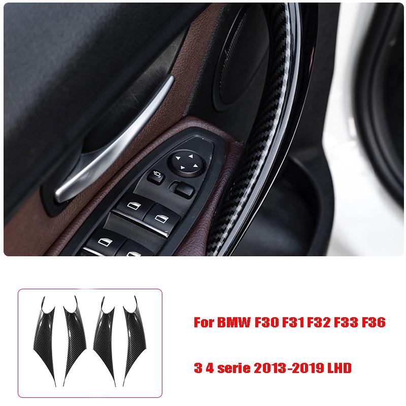 Carbon Fiber Pattern Car Stickers Gear Shift Panel Cover Interior Trim For BMW F30 F31 F32 F36 3 4 Series 2013-2019 LHD