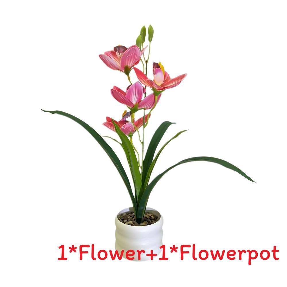 Simulation Cymbidium Faberi Rolfe Riverstones Bonsai For Photography Prop Use