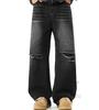 Denim Jeans with Distressed Straight Loose Available in Sizes Simple Stylish for and Winter Black [F fasnlido] Men's Wide-leg Fit, Fit, M-3XL, Design,