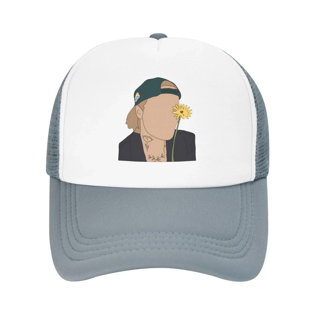 Handsome Bieber With Flower Make You Crazy Hiking Mesh Baseball Caps Women Men  Printing Female Beach Dad Hats Peaked Cap