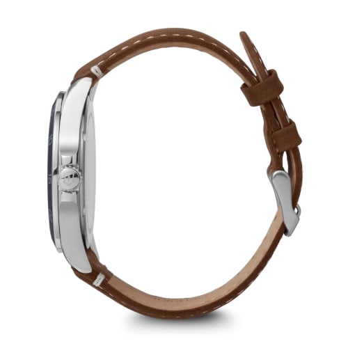 VICTORINOX FIELDFORCE Watch, Stainless Steel Case (316L), Blue Dial, Brown Leather Strap, Gift Item 241848