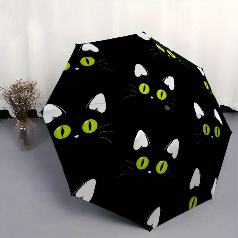 1pc Cat Eyes Automatic Open/Close Leisure Umbrella with Windproof, Functional Design, 8-Rib Sturdy Canopy, Durable Ribs,006