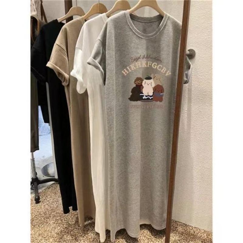 Dámské letní šaty střední délky nad koleno volného střihu ve velkých velikostech, těhotenské šaty