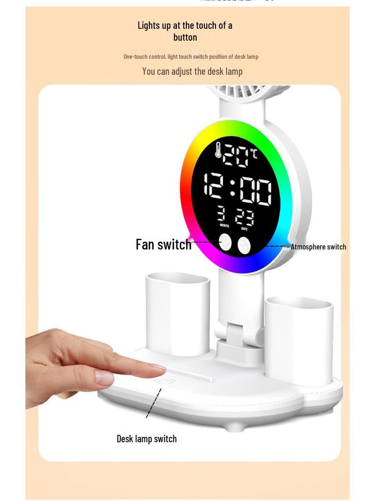Rechargeable Dual-Use Desk Lamp with Eye Protection – Bright, Foldable, and Smart for Student Reading and Writing.