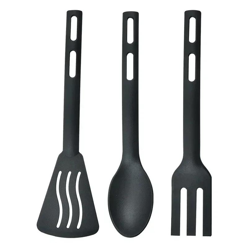 Utensils Set Serving Cooking Kitchen Cutlery Spoons Silicone Kit Spatula Tableware Portable Camping Plastic Slotted Flatware