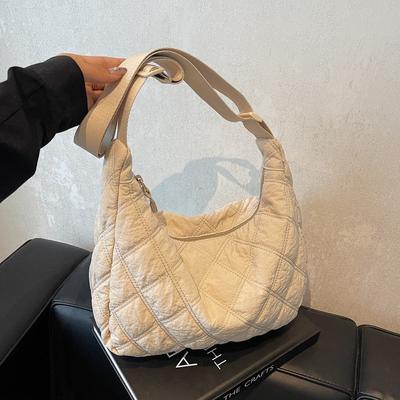 Bag Women's Large-capacity New Casual Messenger Cloth Bag Diamond Commuter Dumpling Bag