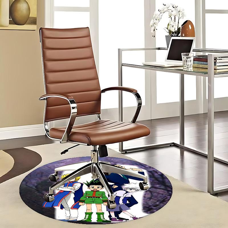 

1pc Hunter x Hunter Anime Cartoon Design Round Carpet for Office Chair Mat, NonSlip Rug Suitable for Home Decor, Living Room, Bedroom 80cm