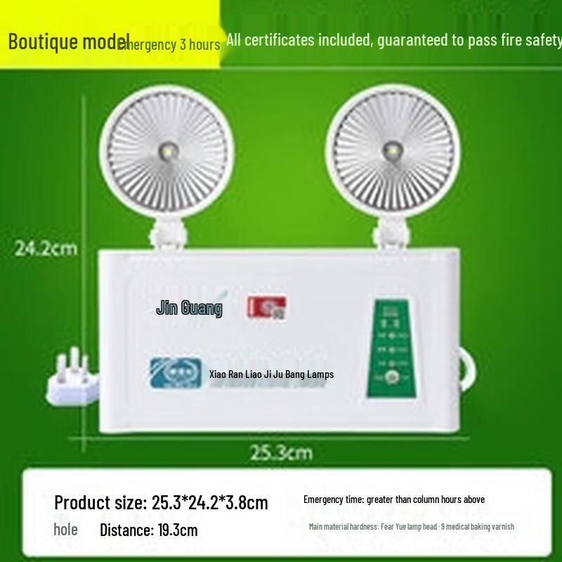 HANDUNYOU LED Emergency Exit Sign with Dual-Head Light