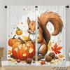 Piece Set High Definition Digital Printed Curtainsautumnsquirrelpumpkinleafcolorfulstylehome Decoration Style Curtain Made Of Polyester