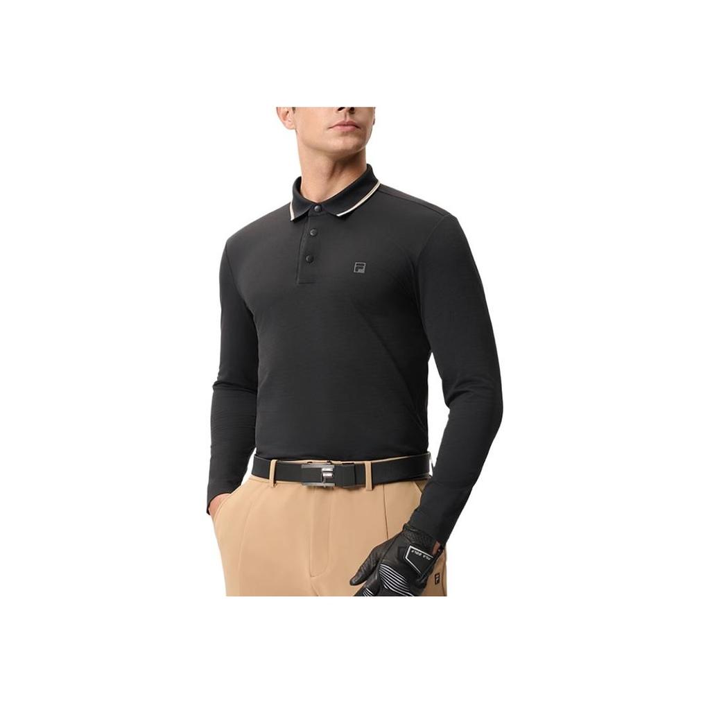 New FILA Golf Series Polo Shirt Men's Pitch Black A11M515203F-BK