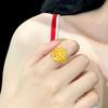 Gold Plated Peacock Openwork Ring for Women - Elegant Bridal Engagement Jewelry, Adjustable Design