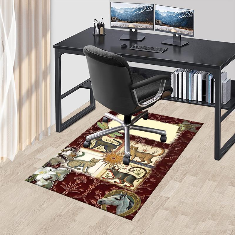 1PC cat flowers Carpet Office Rug Mat Home Decor Area Carpet Festival Gift Office desk chair carpet Longlasting Material