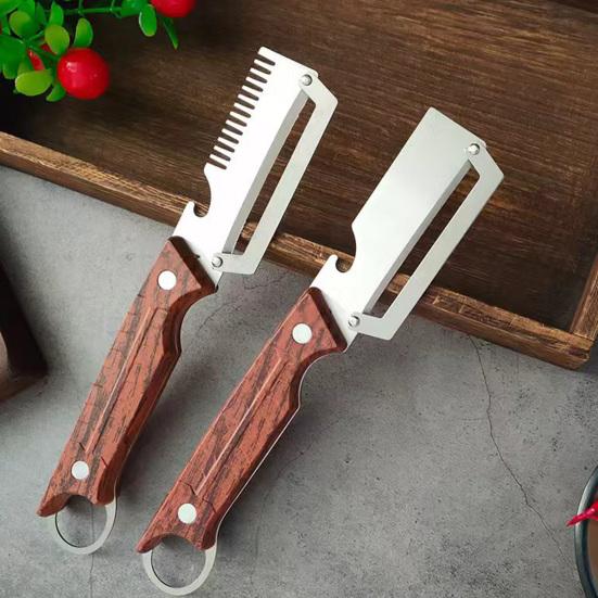 Vegetable Peeler with Ergonomic Handle, Wide Blade Stainless Steel Peeler for Potato Carrot Fruit, 3-in-1 Fruit Peeler Scallion Shredder And Bottle