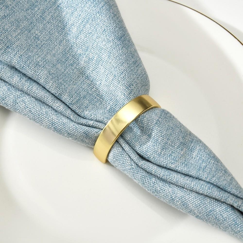 4pcs Multifunctional D Shaped Metal Napkin Ring Gold Sturdy Serviette Buckles Minimalist Zinc Alloy Napkin Holder Table Settings