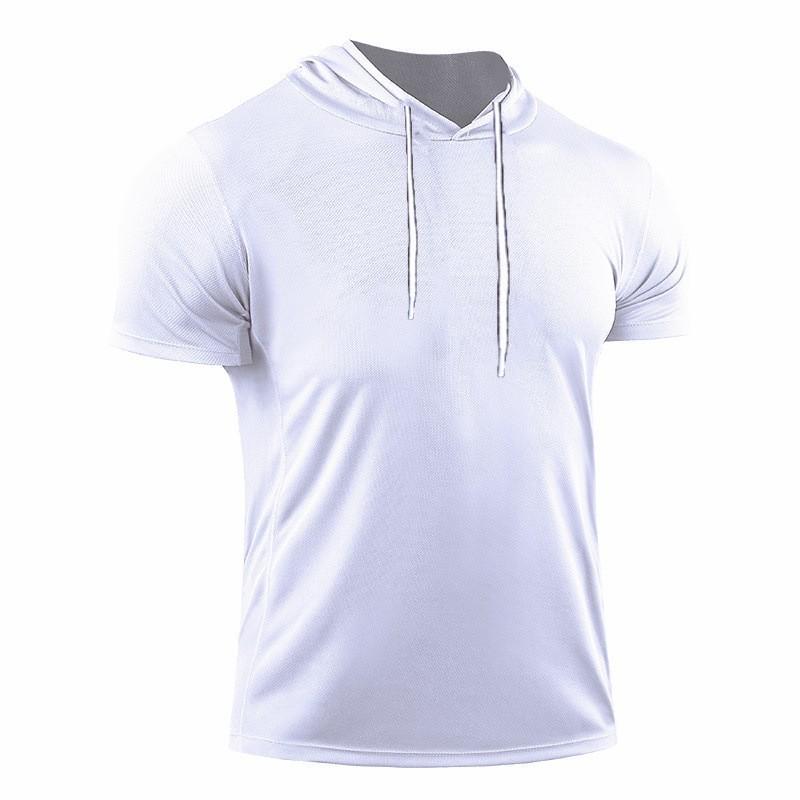 Men S Summer Casual Short Sleeve Hooded T Shirt For Fitness