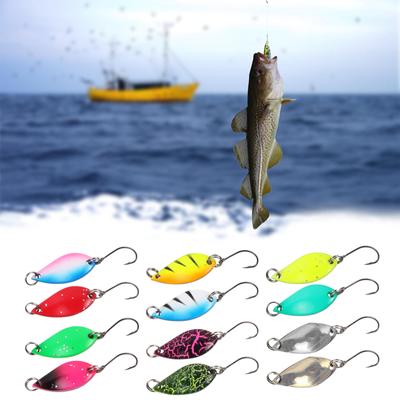 12Pcs Fishing Spoons Lures Sequin Baits Casting Fishing Lures Blade Fishing Lures Spinner Baits Metal Spoon Fish Lures