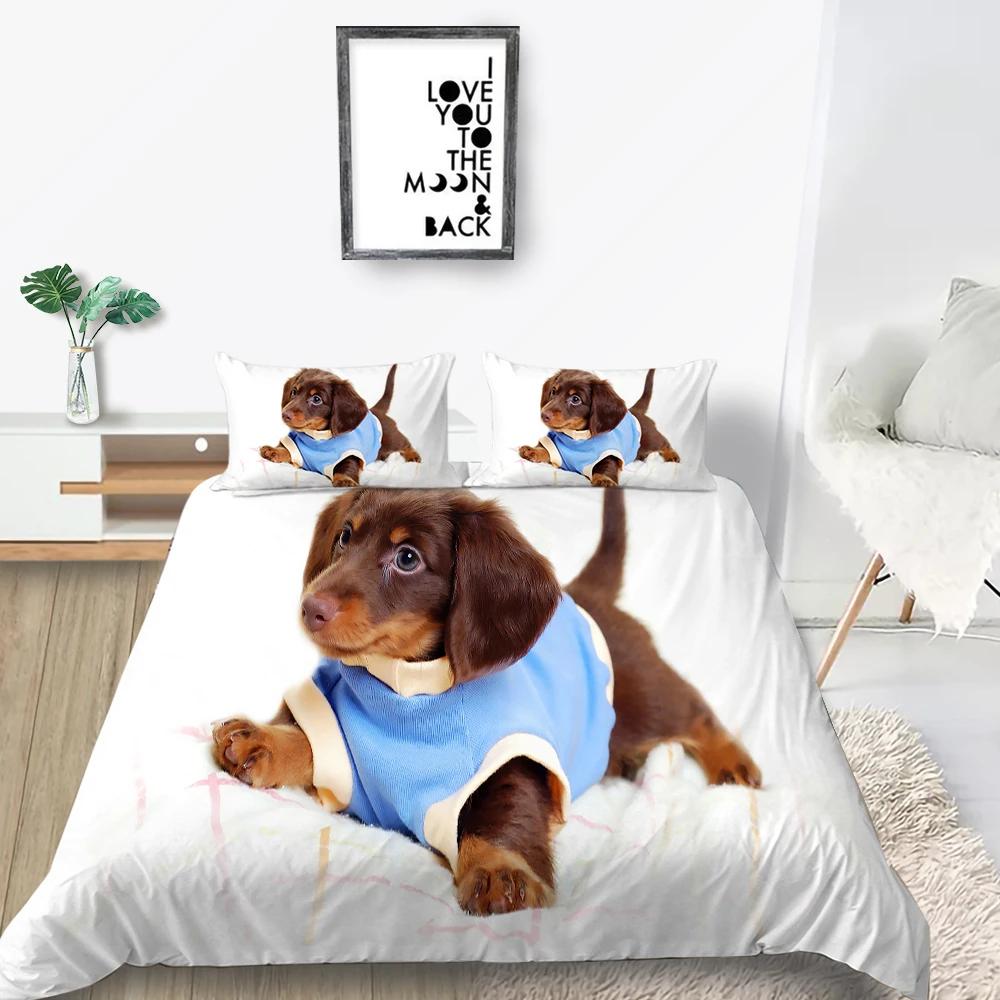Animal Dog 3D Print A Dog Sleeping On Its Stomach Duvet Cover Design Lovely Pet Dog For Children Women Men Bedroom Decorations