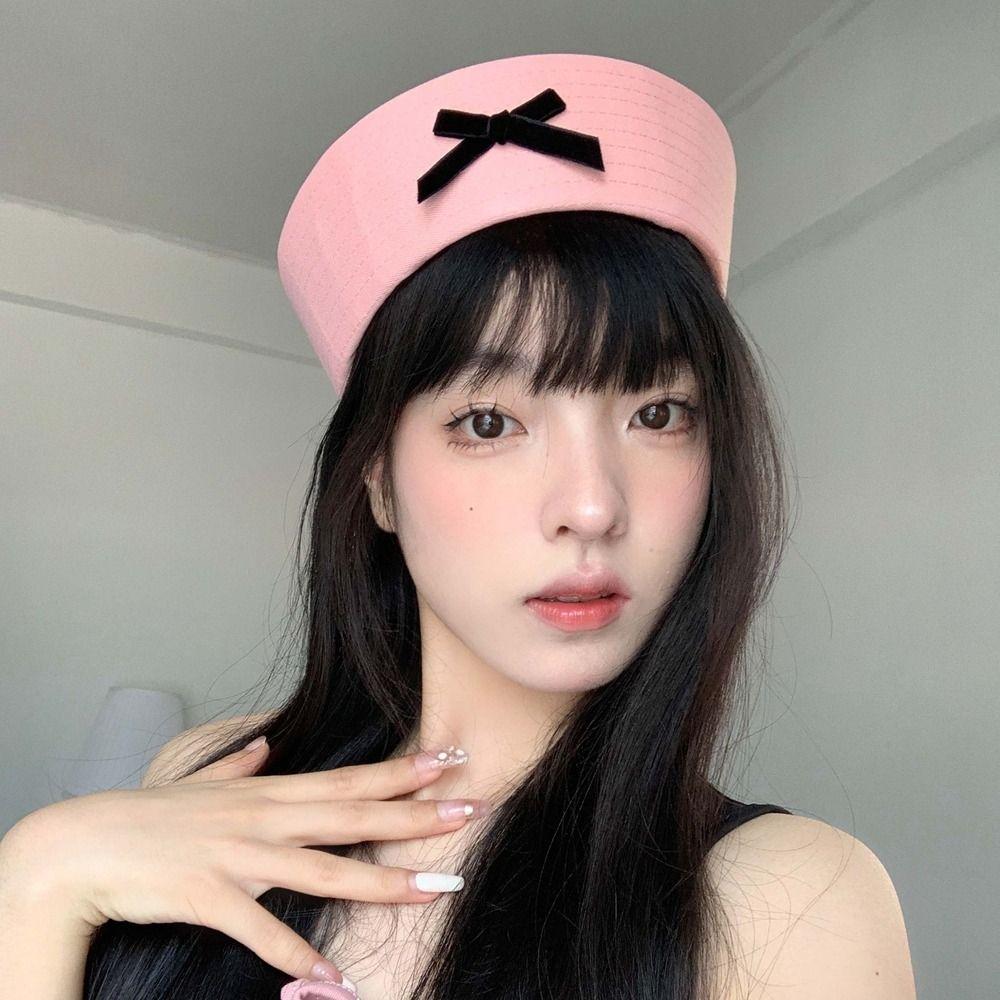 Bowknot Sailor Hat Dome Navy Cap Personality Bow Beret  Ladies