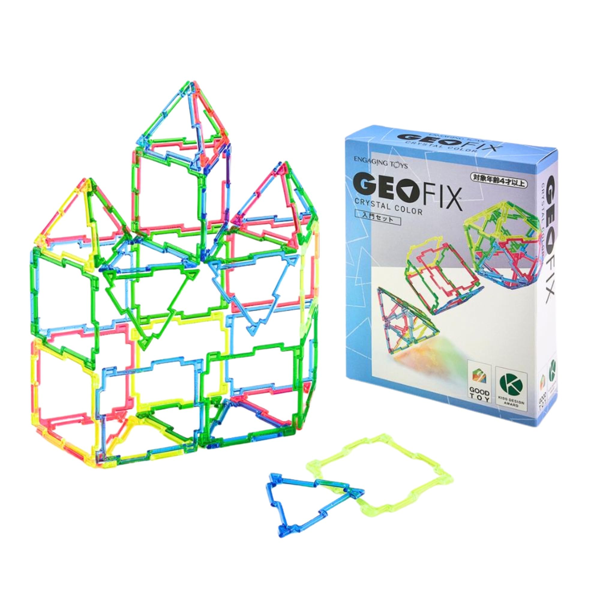 

GEOFIX Набор для начинающих, 40 деталей, развивающая игрушка для построения фигур и 3D обучения, для детей от 4 лет и старше (Кристаллический цвет)