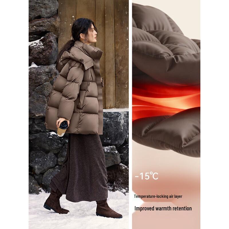 XWI Women's Lightweight Hooded Winter Down Jacket
