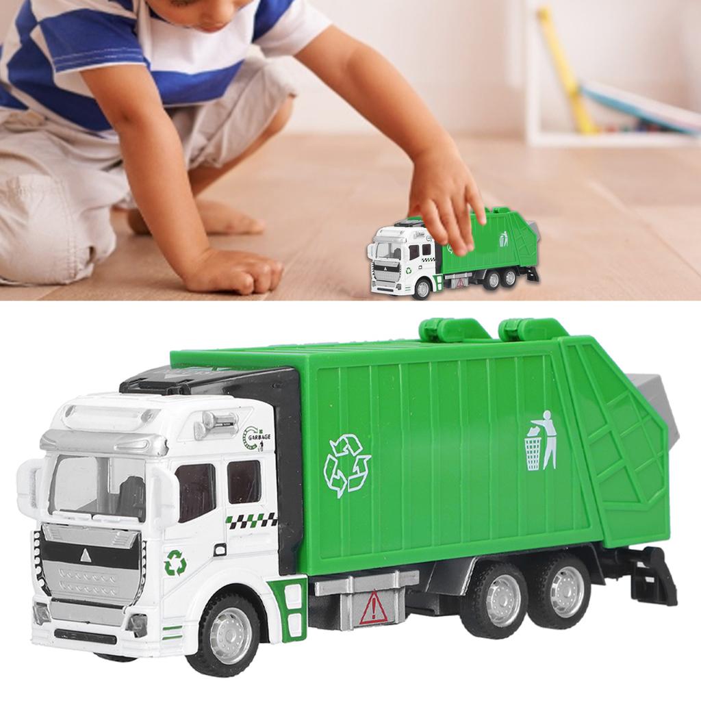 1:48 Pull Back Garbage Truck Toy Alloy Plastic Delivery Trash Truck Vehicles Toys Decoration for Boys