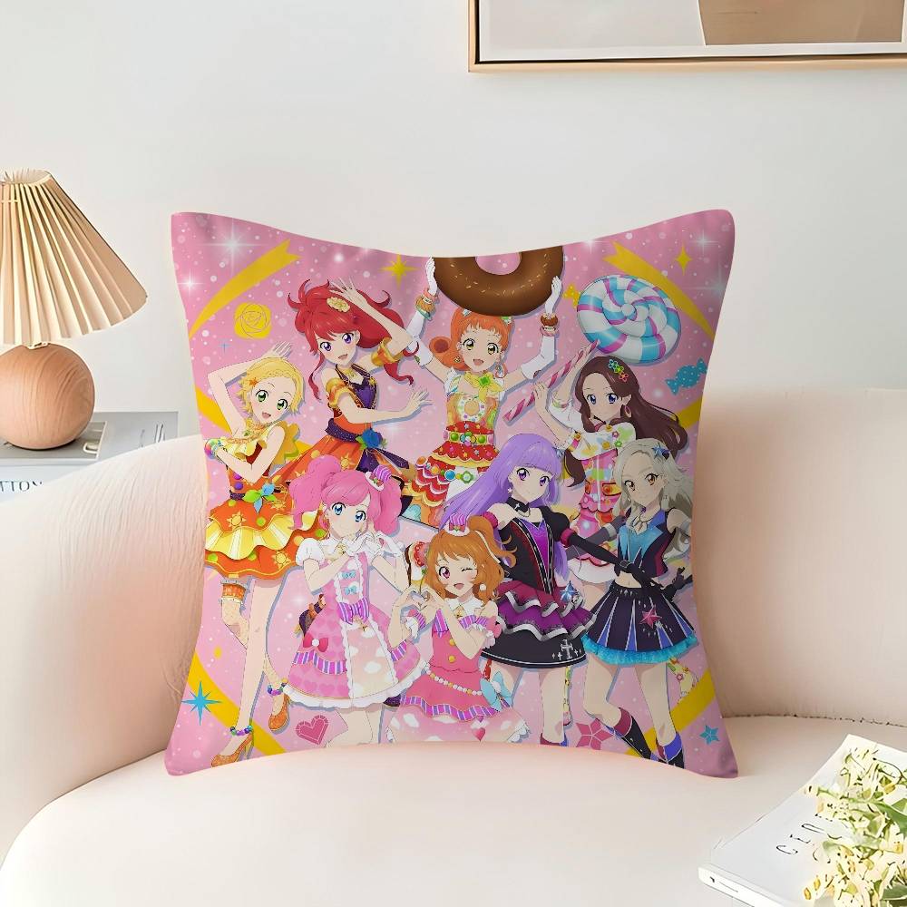 Aikatsu! Cushion Cover Car Throw Pillow Case For Sofa Car Christmas Gift 40x40cm 45x45cm