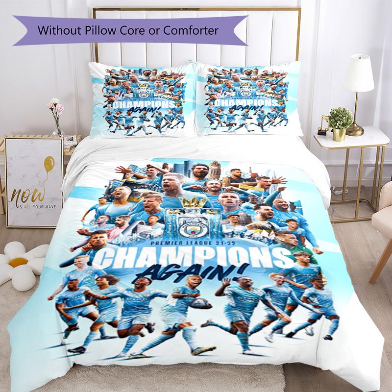 Manchester City Bedding Set Breathable Duvet Cover With Pillowcases Home Decoration Birthday Gift