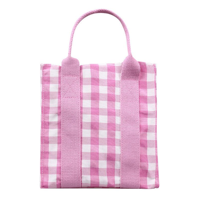 Trendy Children's Shoulder Bag Versatile Plaid Canvas Crossbody Bag For Kids