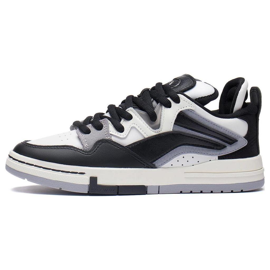Li Ning Wave Pro Panda Slip Resistant, Abrasion Resistant, Lightweight Low top Skateboard Shoes Women's Black White AECS064-1