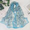 Summer Magnolia Printing Chiffon Silky Georgette Scarf Women Printing Long Soft Wrap Shawl Beach Kerchief Scarves Female Foulard