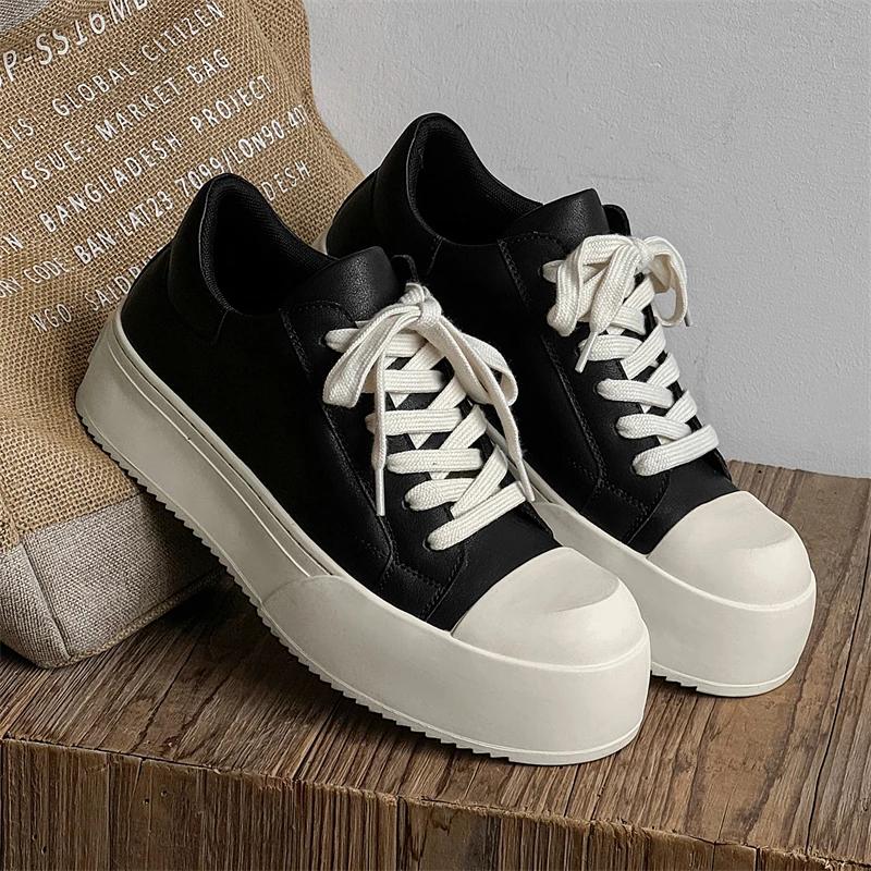 Móda Móda Pravá Kůže Pánské Tenisky s Tlustou Podrážkou Klasické Ležérní Pohodlné Oxfordky Venkovní Protiskluzová Obuv pro Chůzi Velikost 38-46