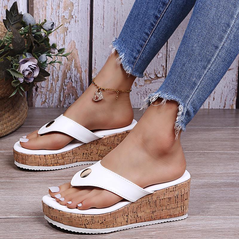 2021 Summer Plus Size Wedge Heel Flip-Flops for Women