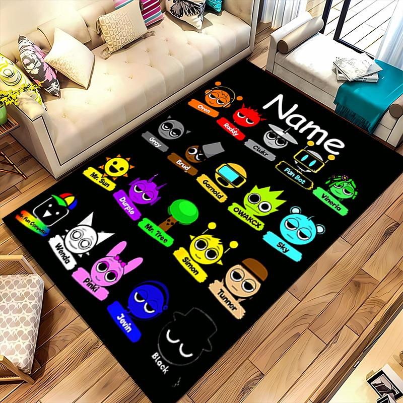 Custom personalization Sprunki themed Area Rug - Perfect For Kitchen, Bathroom,Laundry Room Decor Large Size Available,Gift All Seasons