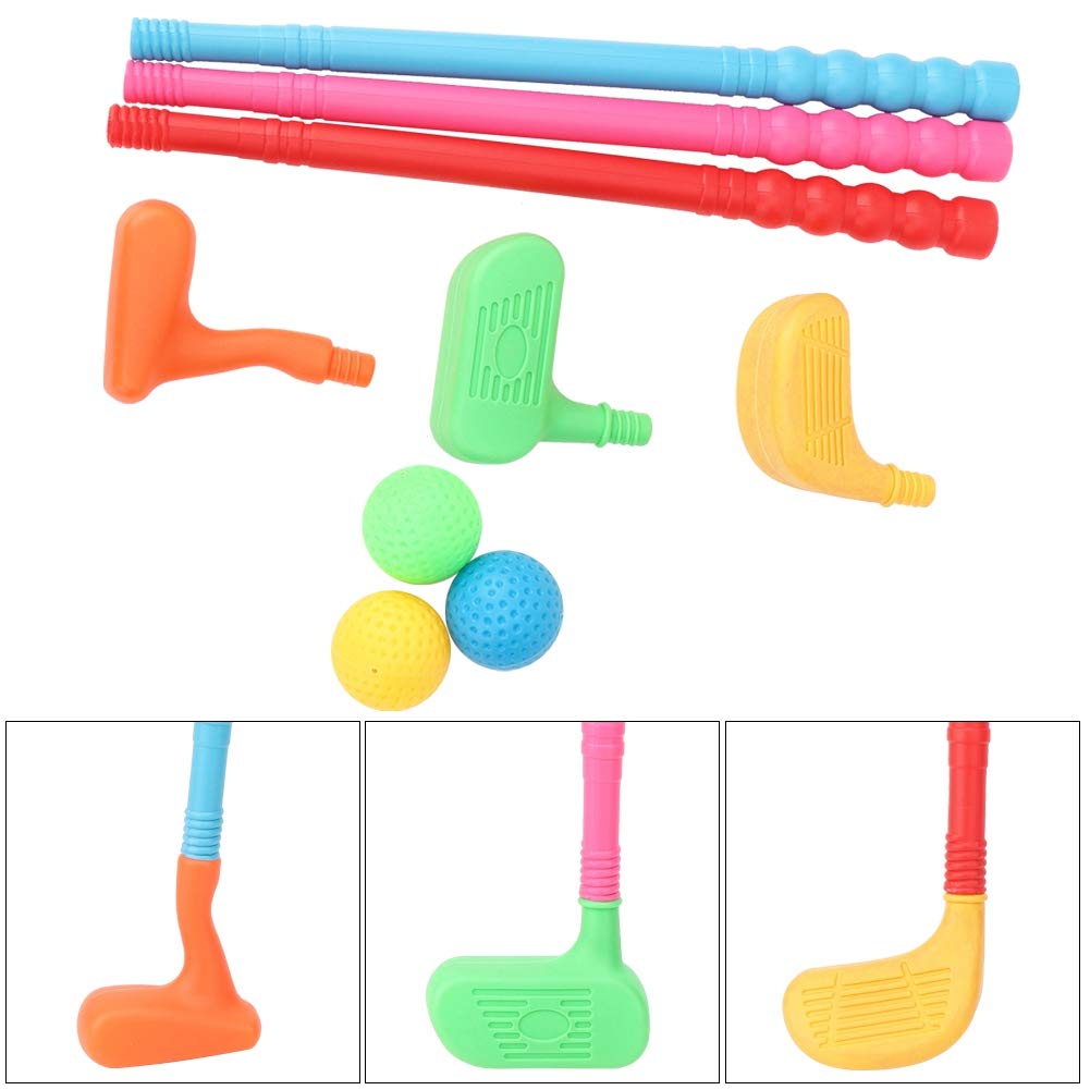 Kids Golf Putter Mini Golf Set Kids Club Toy Golf Putter Training Aids Accessories 3 Pieces Durable Growth Promotion Game Indoor Outdoor Activities