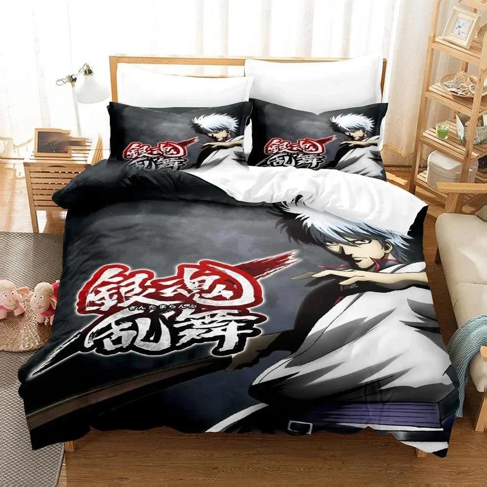 3D Gintama Anime Gintoki Sakata Bedding Set Printed Bed Set With Pillowcase Duvet Cover Soft Single Double Queen Super King Size