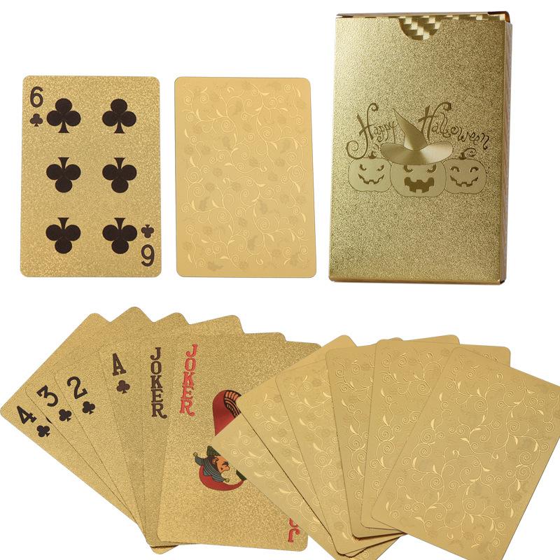 Gold foil playing cards, Burj Khalifa, waterproof plastic playing cards, Halloween board games, casual entertainment poker