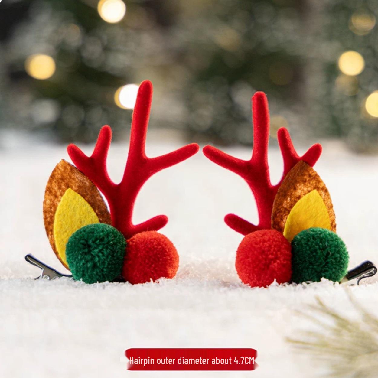 

Women s Christmas Reindeer Antler Hair Clips - Mori Style Holiday Accessory